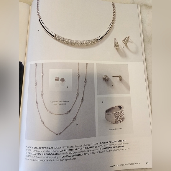 Touchstone Crystal White Collar Necklace - Picture 4 of 5